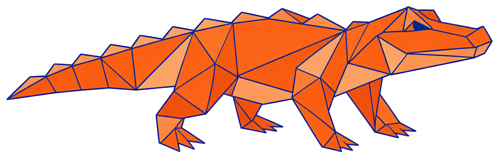 Medium origami alligator